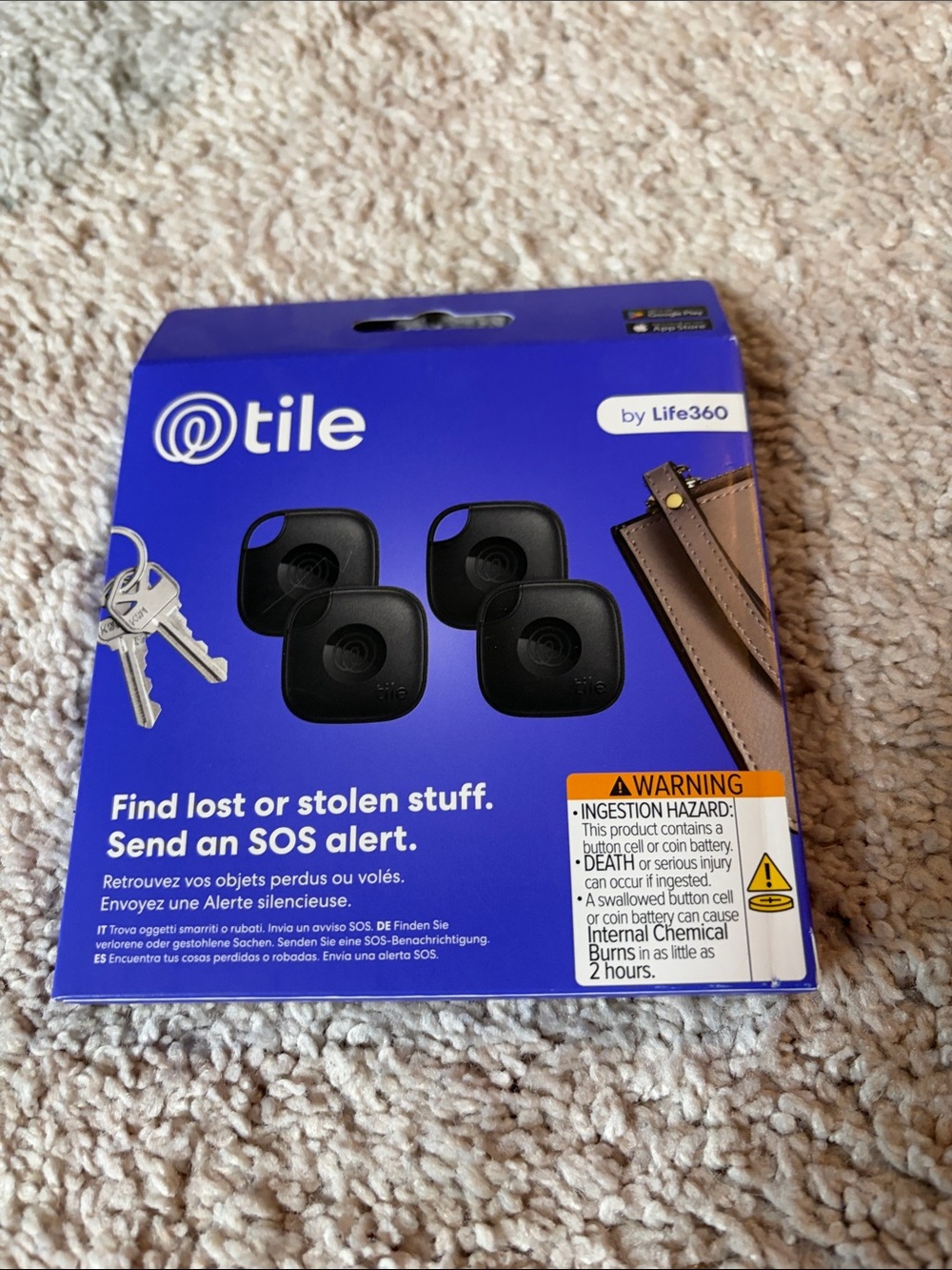Tile Trackers (4-Pack) - Black NEW UNOPENED